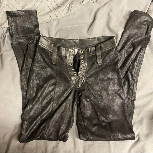 Toxic Vision Midnight Bullet Pants - Faux Suede Stretch and Supershine - Picture 6 of 9